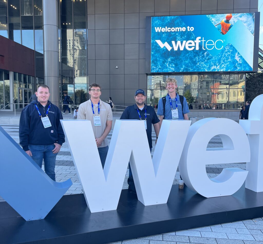 Maverick Weber, Carson, Paul Dhoore, Jack Van Kempenat WEFTEC in New Orleans